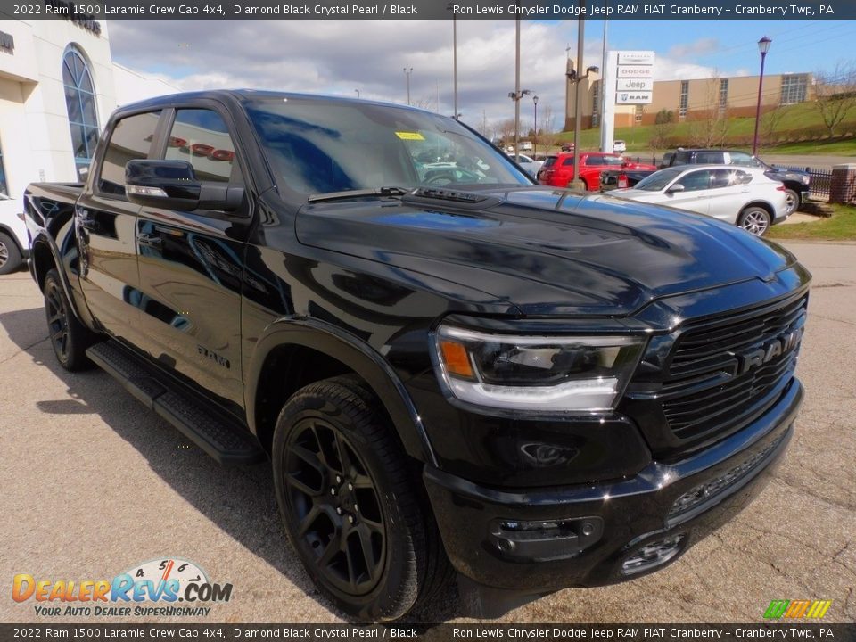 2022 Ram 1500 Laramie Crew Cab 4x4 Diamond Black Crystal Pearl / Black Photo #3