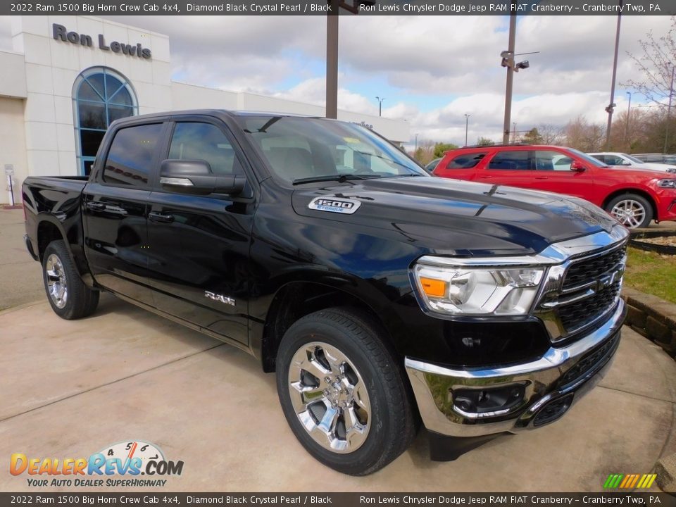 2022 Ram 1500 Big Horn Crew Cab 4x4 Diamond Black Crystal Pearl / Black Photo #3