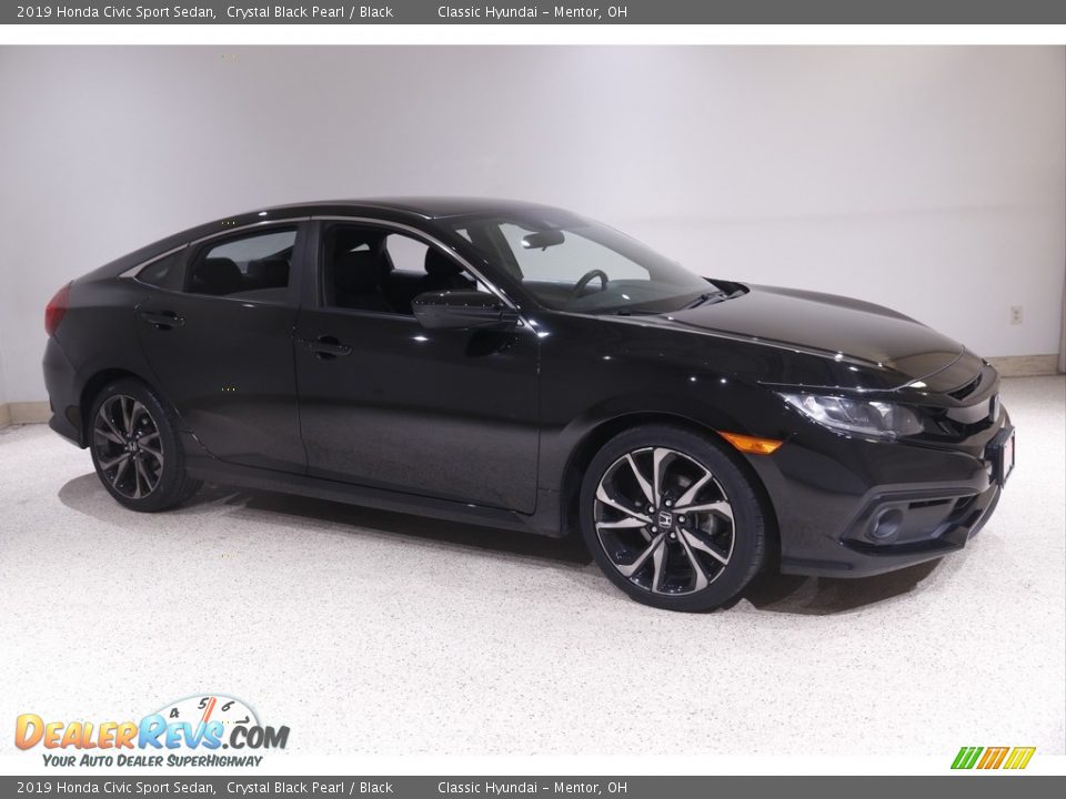 2019 Honda Civic Sport Sedan Crystal Black Pearl / Black Photo #1