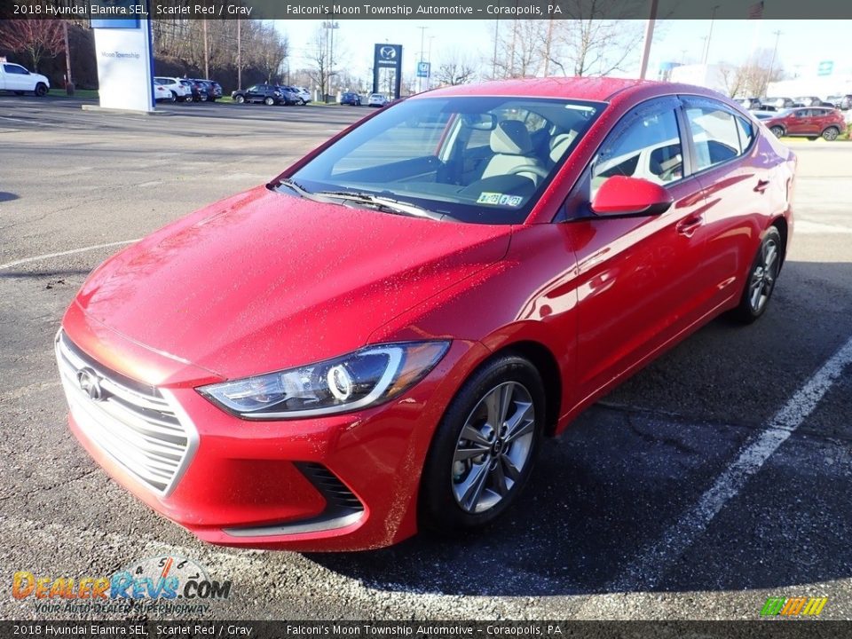 2018 Hyundai Elantra SEL Scarlet Red / Gray Photo #1