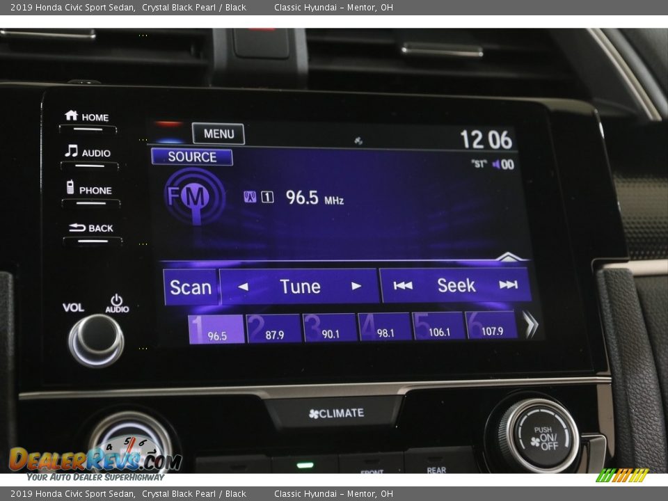 2019 Honda Civic Sport Sedan Crystal Black Pearl / Black Photo #10