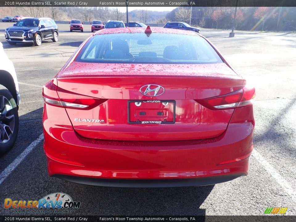 2018 Hyundai Elantra SEL Scarlet Red / Gray Photo #2