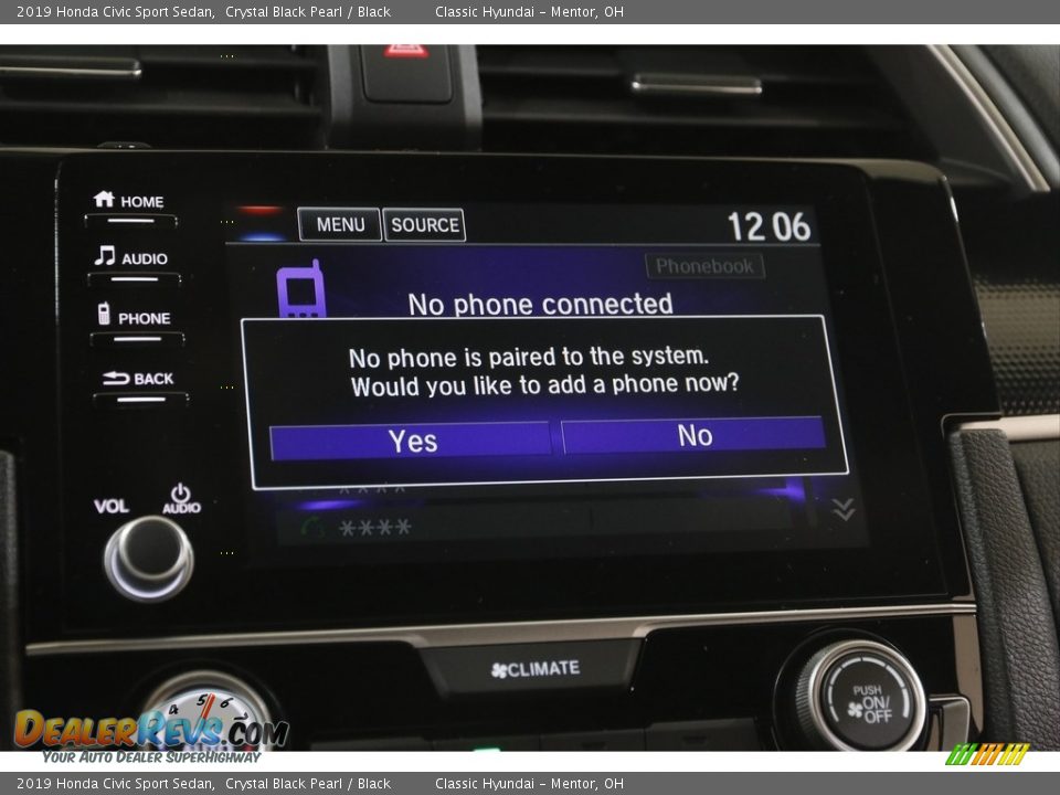 2019 Honda Civic Sport Sedan Crystal Black Pearl / Black Photo #11
