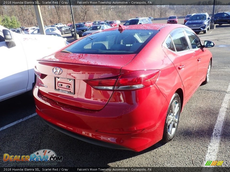 2018 Hyundai Elantra SEL Scarlet Red / Gray Photo #3