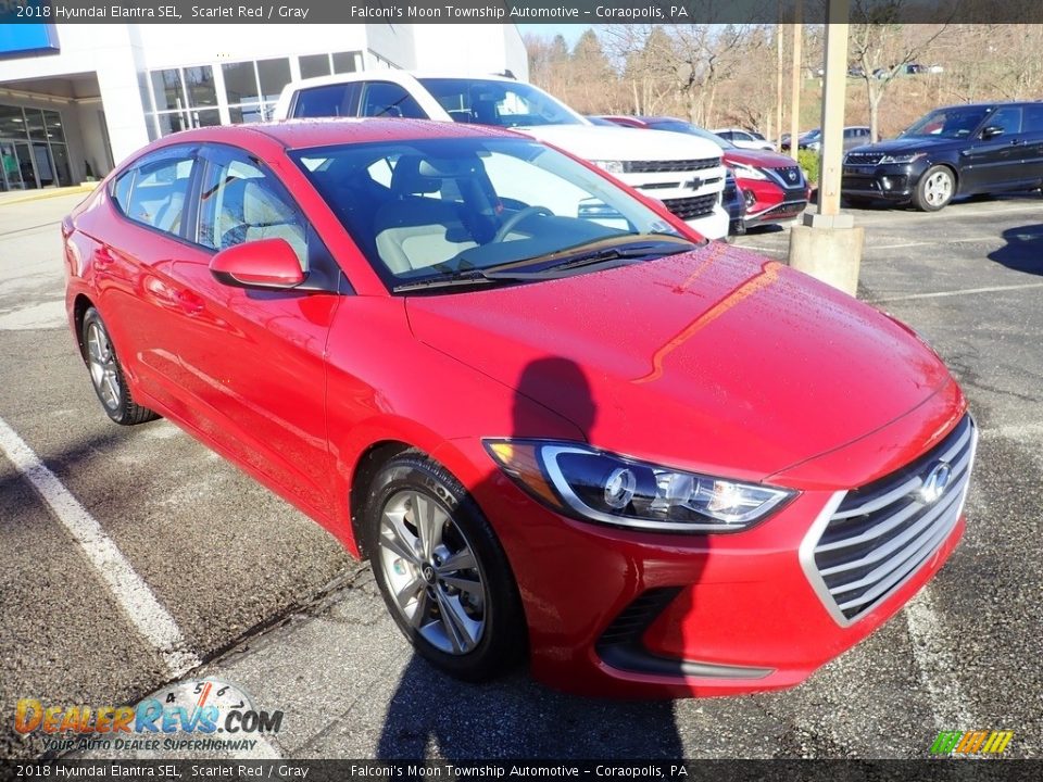 2018 Hyundai Elantra SEL Scarlet Red / Gray Photo #4