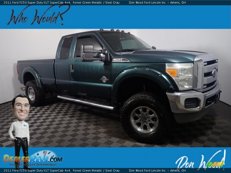 2011 Ford F250 Super Duty XLT SuperCab 4x4 Forest Green Metallic / Steel Gray Photo #1