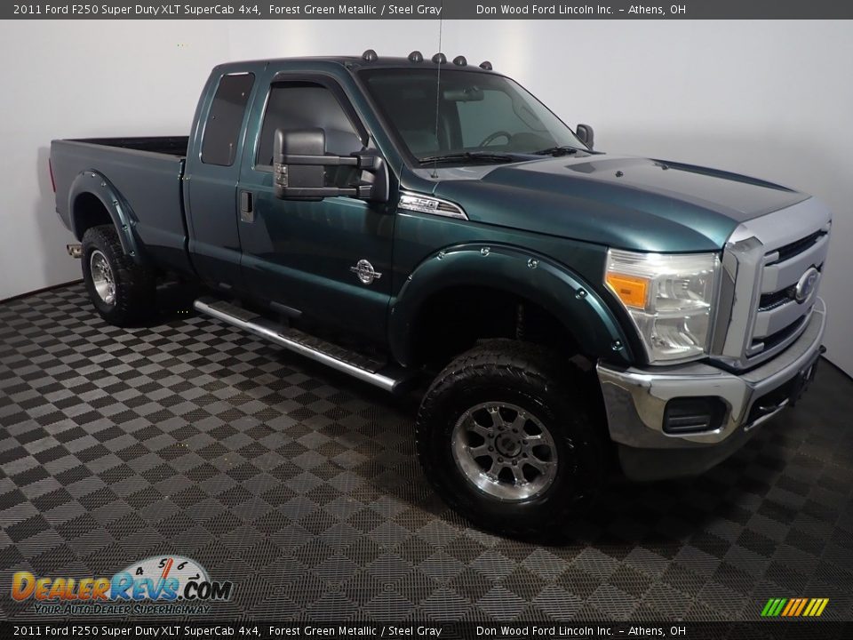 2011 Ford F250 Super Duty XLT SuperCab 4x4 Forest Green Metallic / Steel Gray Photo #2