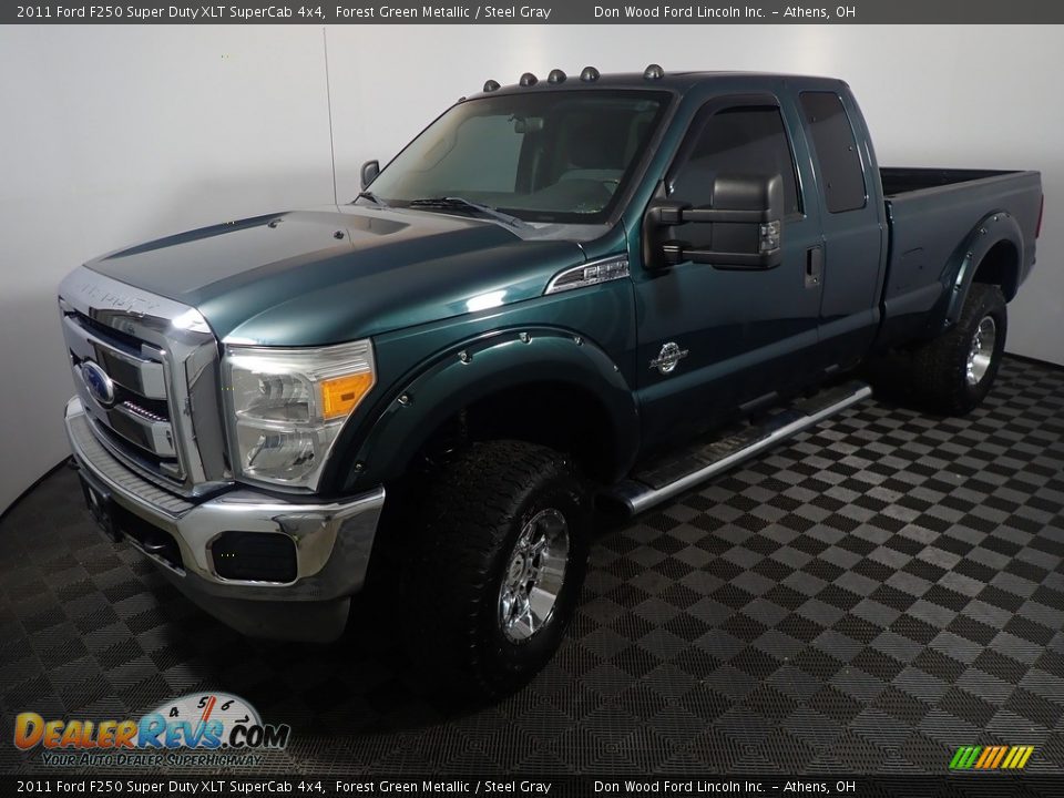 2011 Ford F250 Super Duty XLT SuperCab 4x4 Forest Green Metallic / Steel Gray Photo #8