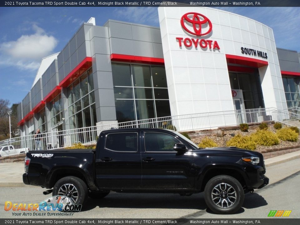 2021 Toyota Tacoma TRD Sport Double Cab 4x4 Midnight Black Metallic / TRD Cement/Black Photo #2