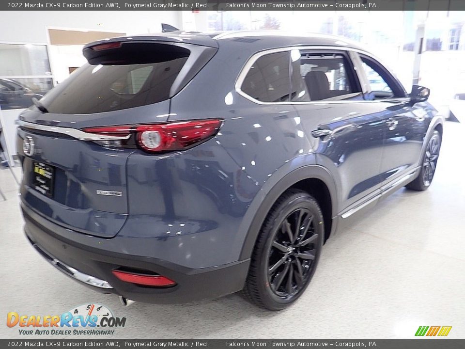 2022 Mazda CX-9 Carbon Edition AWD Polymetal Gray Metallic / Red Photo #2