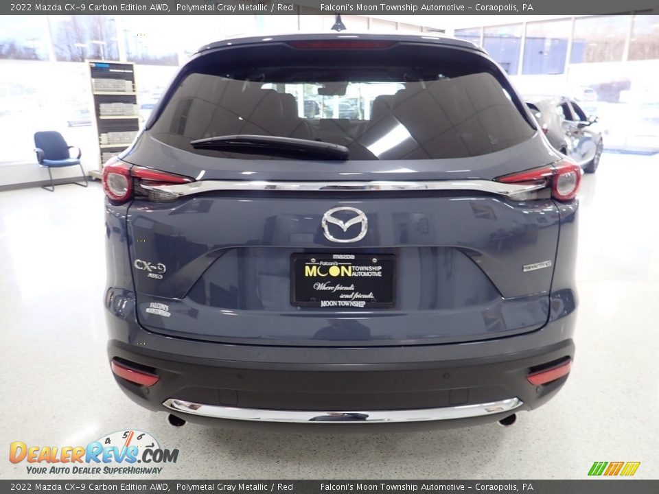 2022 Mazda CX-9 Carbon Edition AWD Polymetal Gray Metallic / Red Photo #3