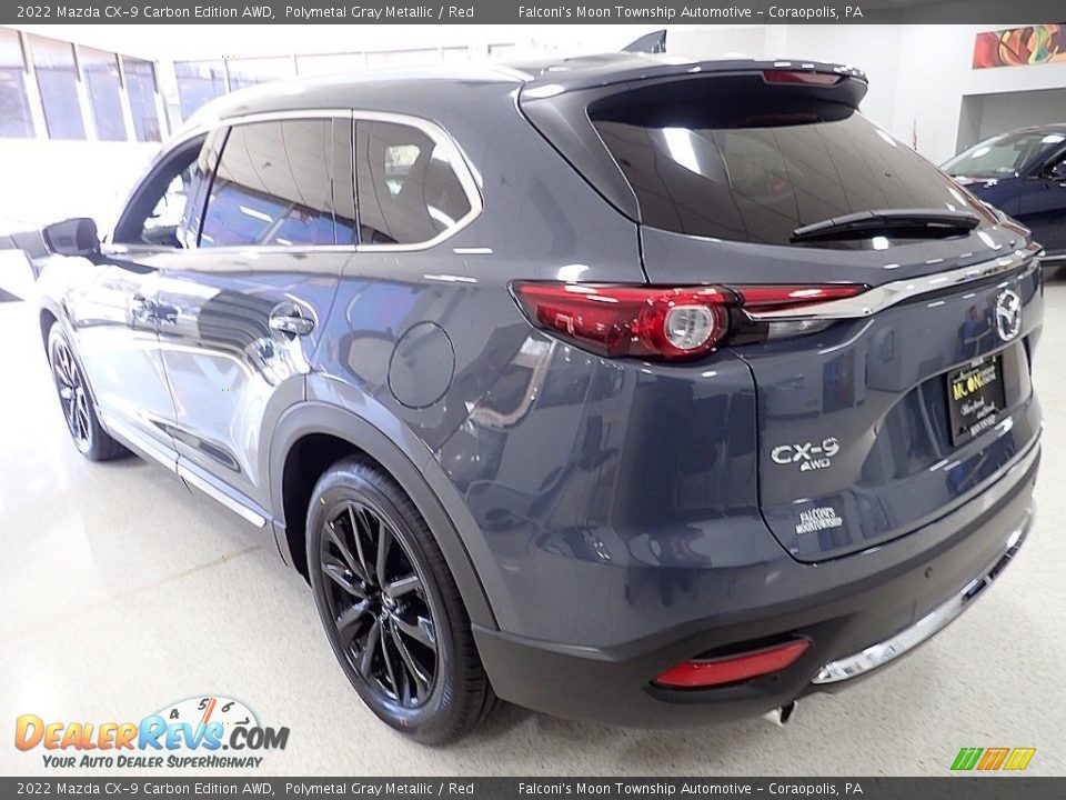 2022 Mazda CX-9 Carbon Edition AWD Polymetal Gray Metallic / Red Photo #5