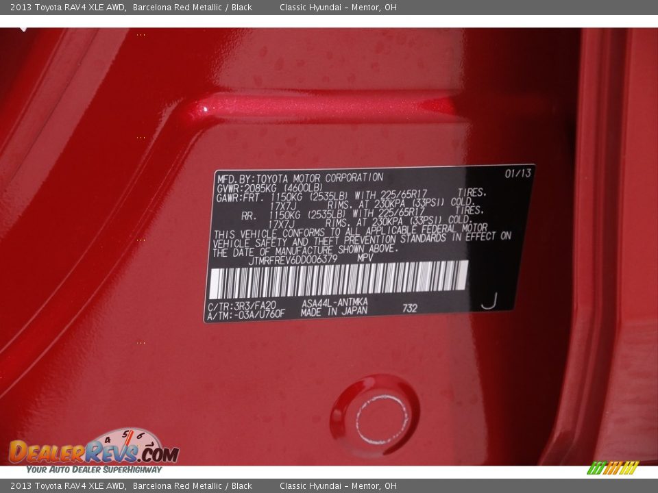 2013 Toyota RAV4 XLE AWD Barcelona Red Metallic / Black Photo #20