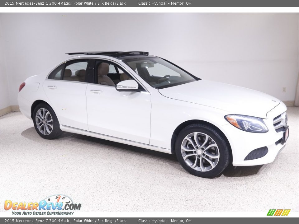 2015 Mercedes-Benz C 300 4Matic Polar White / Silk Beige/Black Photo #1