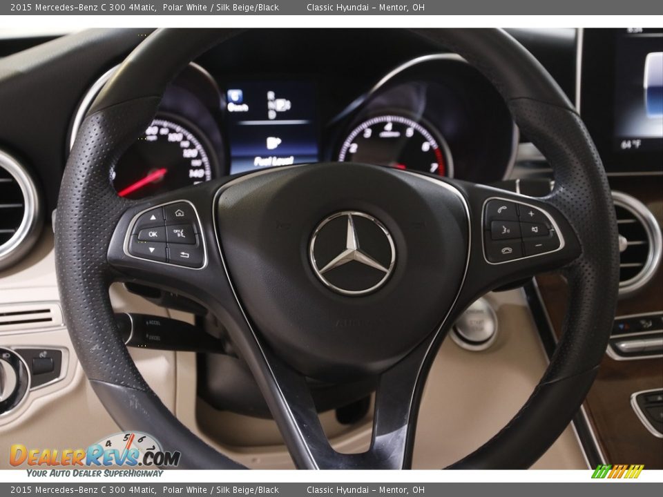 2015 Mercedes-Benz C 300 4Matic Polar White / Silk Beige/Black Photo #7