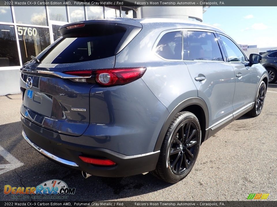 2022 Mazda CX-9 Carbon Edition AWD Polymetal Gray Metallic / Red Photo #2