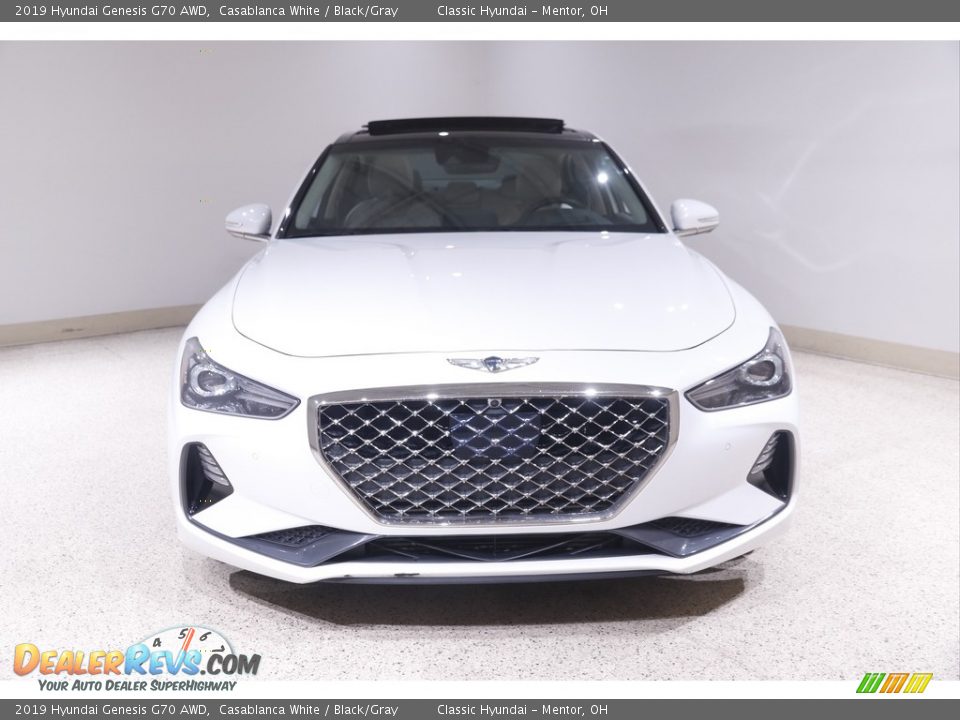2019 Hyundai Genesis G70 AWD Casablanca White / Black/Gray Photo #2