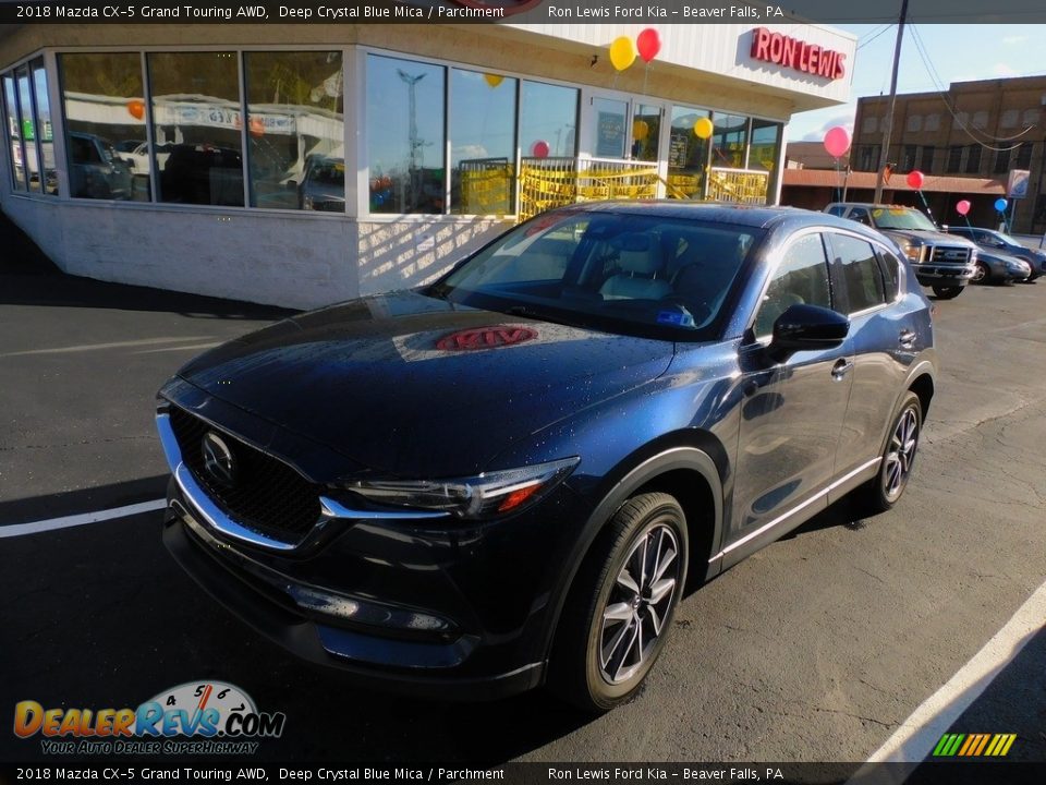 2018 Mazda CX-5 Grand Touring AWD Deep Crystal Blue Mica / Parchment Photo #4
