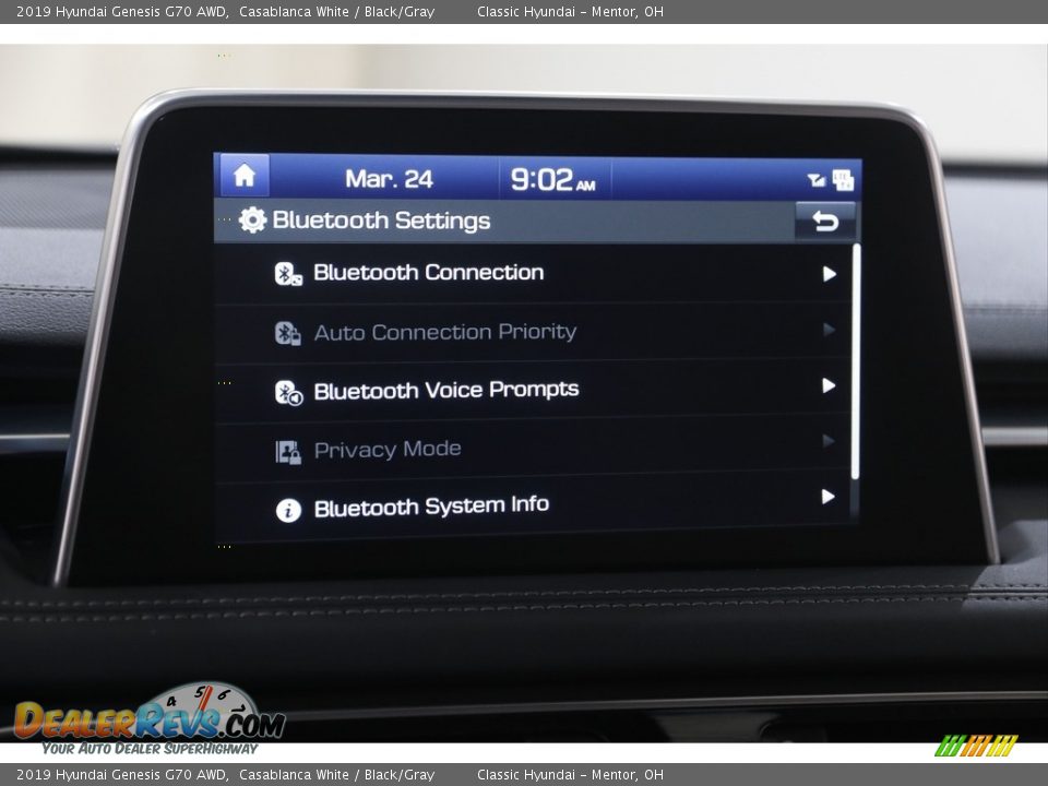 2019 Hyundai Genesis G70 AWD Casablanca White / Black/Gray Photo #12