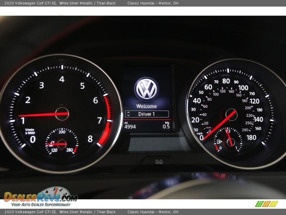 2020 Volkswagen Golf GTI SE White Silver Metallic / Titan Black Photo #8