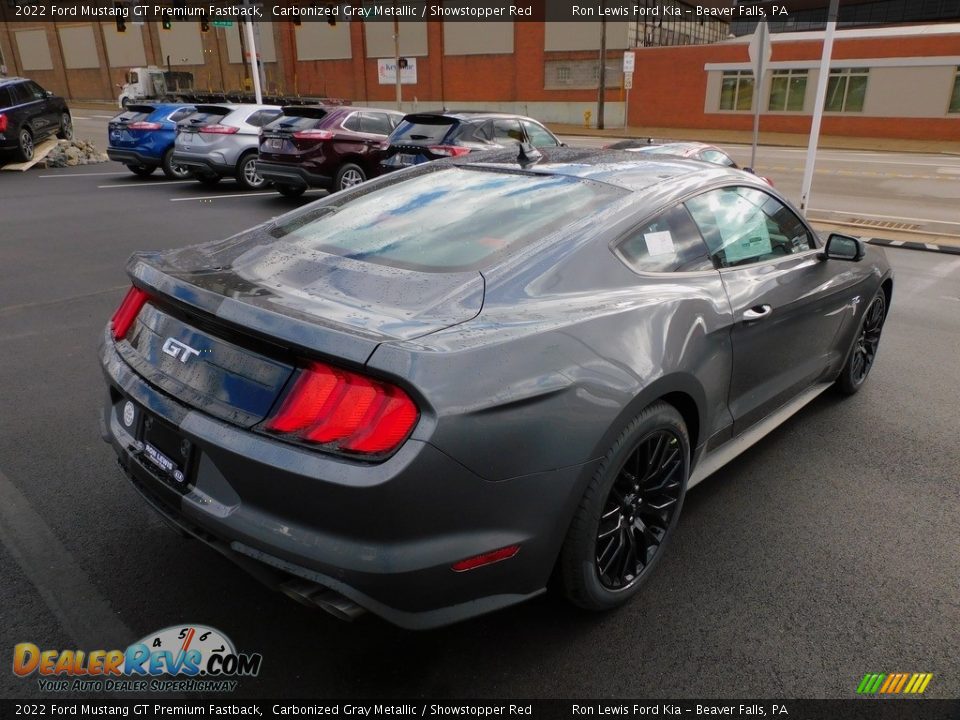 2022 Ford Mustang GT Premium Fastback Carbonized Gray Metallic / Showstopper Red Photo #2