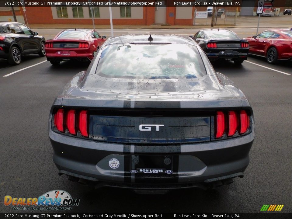 2022 Ford Mustang GT Premium Fastback Carbonized Gray Metallic / Showstopper Red Photo #3