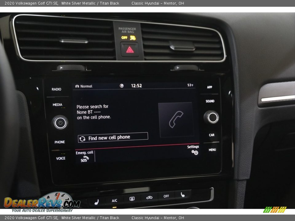 2020 Volkswagen Golf GTI SE White Silver Metallic / Titan Black Photo #12