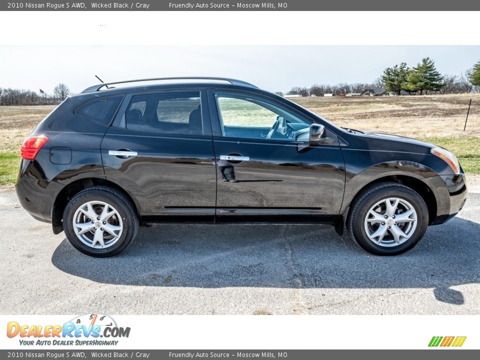 2010 Nissan Rogue S AWD Wicked Black / Gray Photo #3