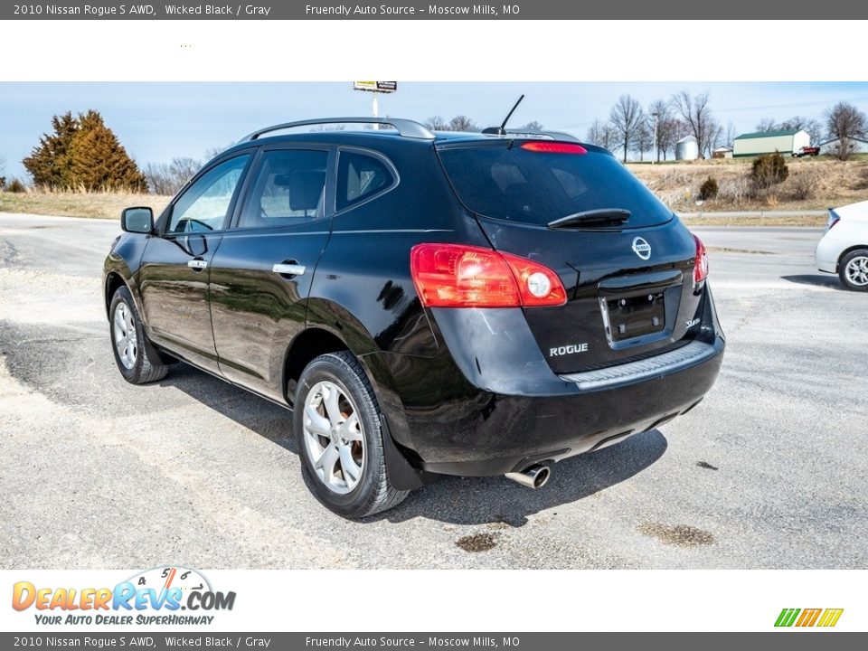 2010 Nissan Rogue S AWD Wicked Black / Gray Photo #6