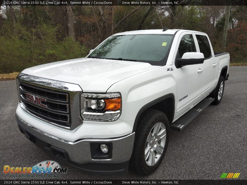 2014 GMC Sierra 1500 SLE Crew Cab 4x4 Summit White / Cocoa/Dune Photo #2