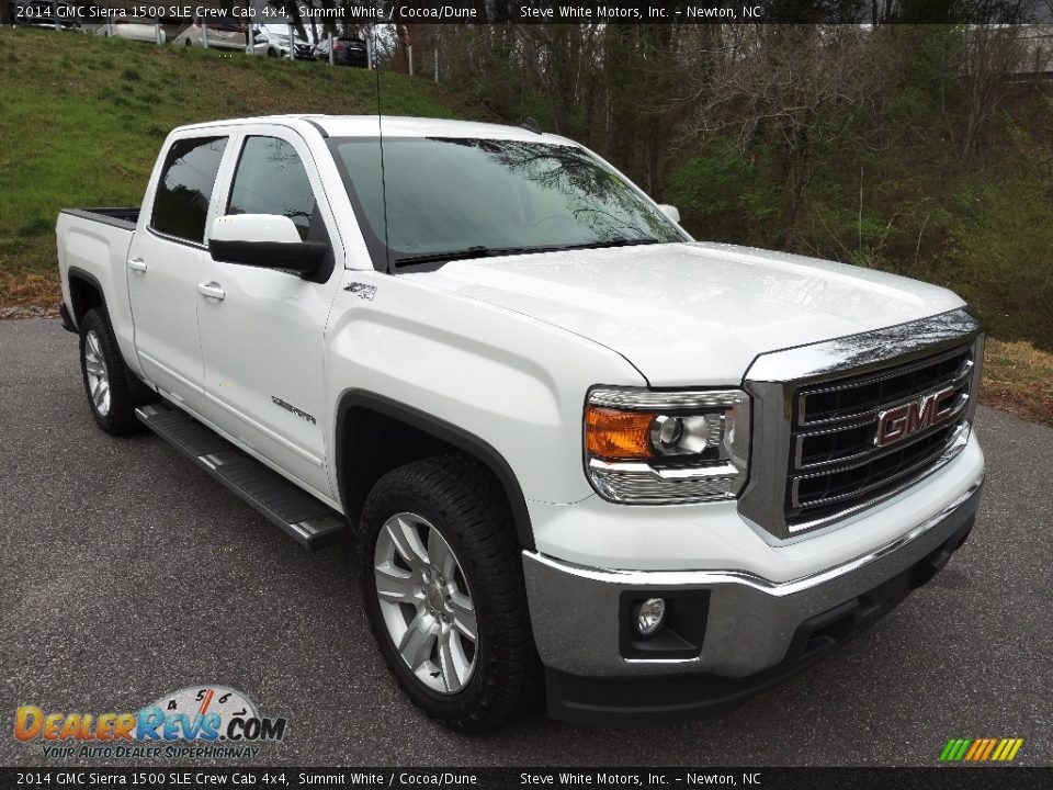 2014 GMC Sierra 1500 SLE Crew Cab 4x4 Summit White / Cocoa/Dune Photo #4