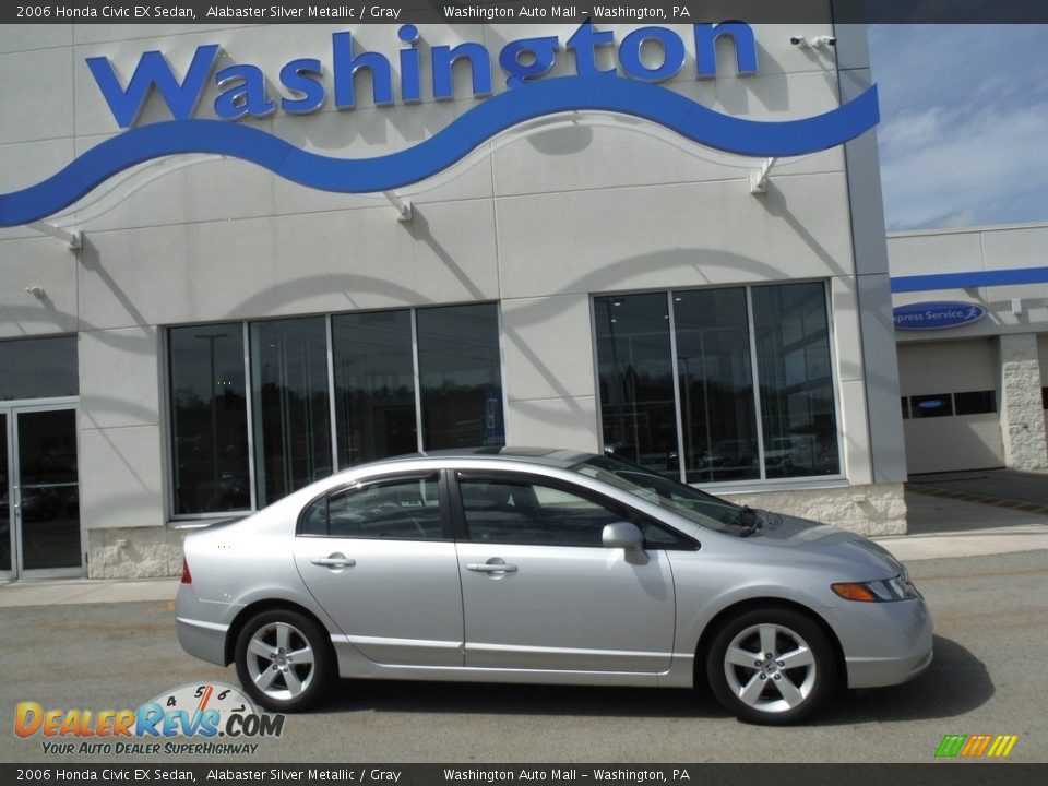 2006 Honda Civic EX Sedan Alabaster Silver Metallic / Gray Photo #2