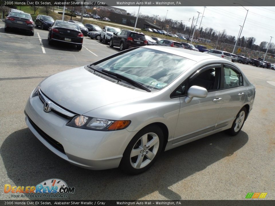 2006 Honda Civic EX Sedan Alabaster Silver Metallic / Gray Photo #6