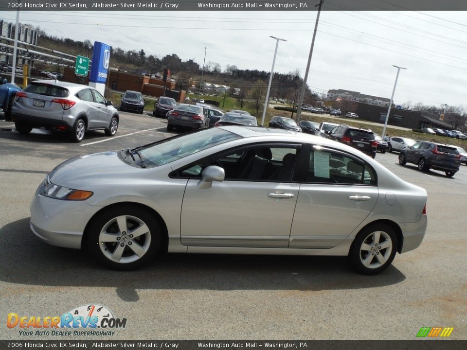 2006 Honda Civic EX Sedan Alabaster Silver Metallic / Gray Photo #7