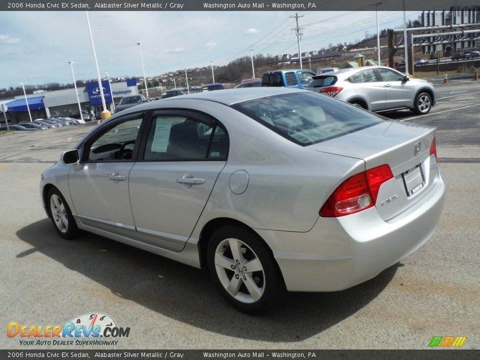 2006 Honda Civic EX Sedan Alabaster Silver Metallic / Gray Photo #8