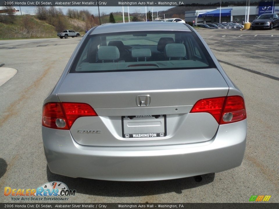2006 Honda Civic EX Sedan Alabaster Silver Metallic / Gray Photo #10