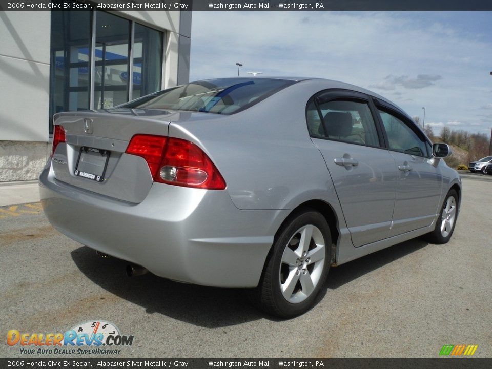 2006 Honda Civic EX Sedan Alabaster Silver Metallic / Gray Photo #11