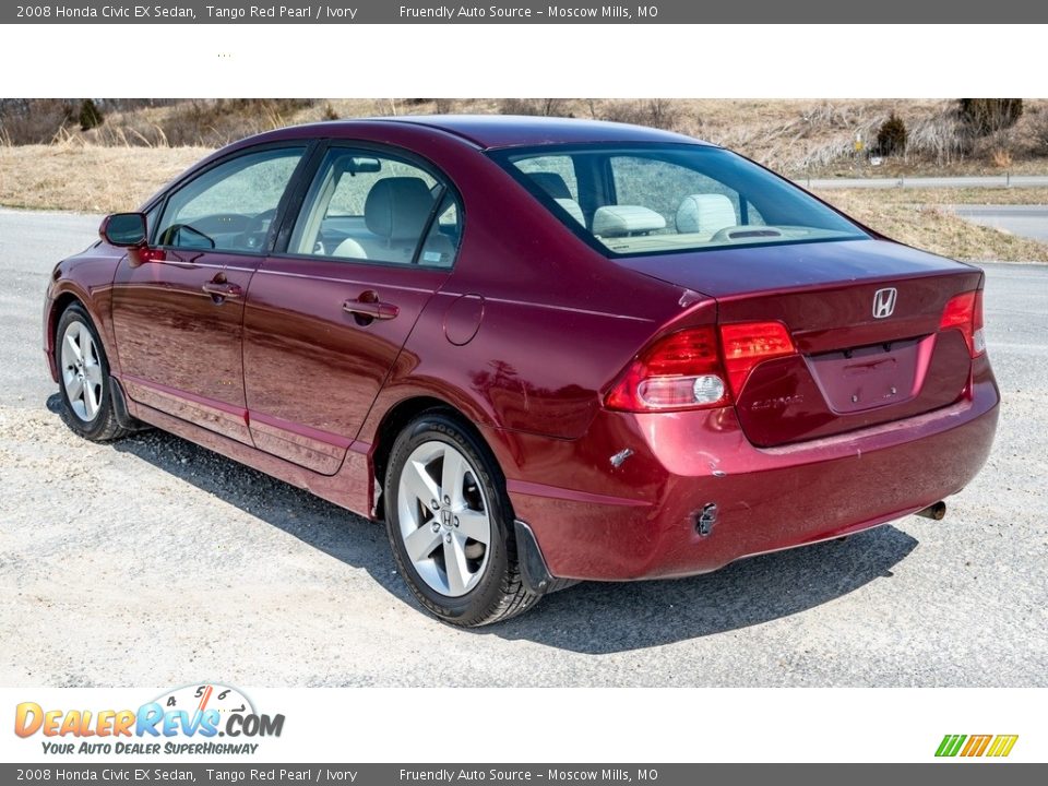 2008 Honda Civic EX Sedan Tango Red Pearl / Ivory Photo #6