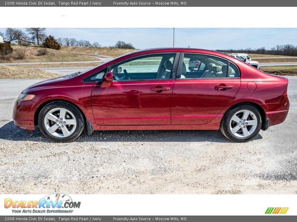 2008 Honda Civic EX Sedan Tango Red Pearl / Ivory Photo #7