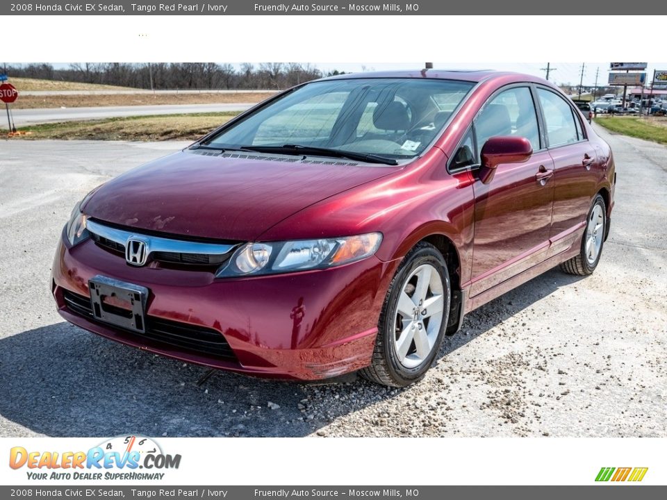 2008 Honda Civic EX Sedan Tango Red Pearl / Ivory Photo #8