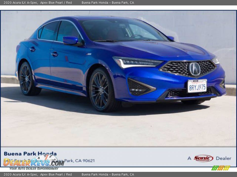 2020 Acura ILX A-Spec Apex Blue Pearl / Red Photo #1