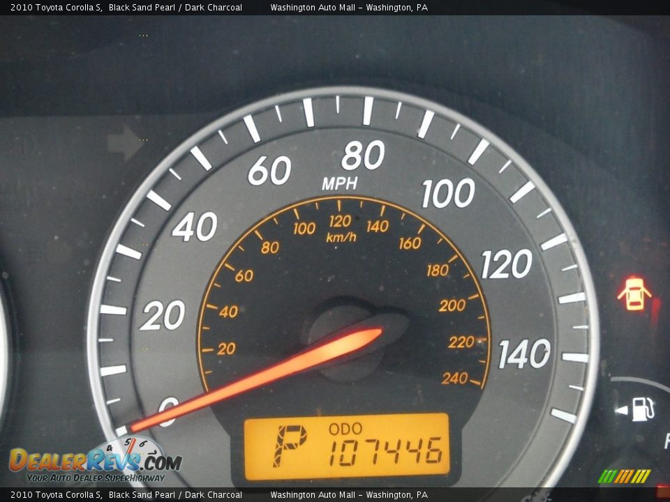 2010 Toyota Corolla S Black Sand Pearl / Dark Charcoal Photo #30