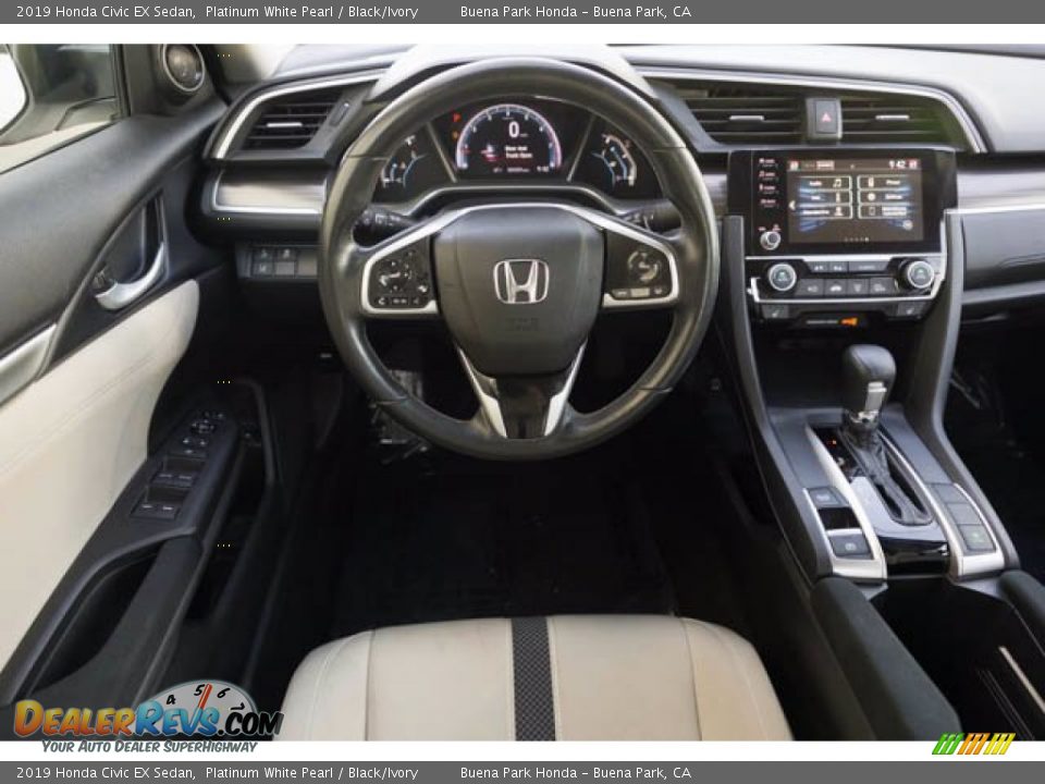 2019 Honda Civic EX Sedan Platinum White Pearl / Black/Ivory Photo #5