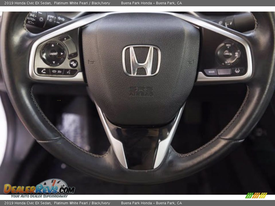 2019 Honda Civic EX Sedan Platinum White Pearl / Black/Ivory Photo #13