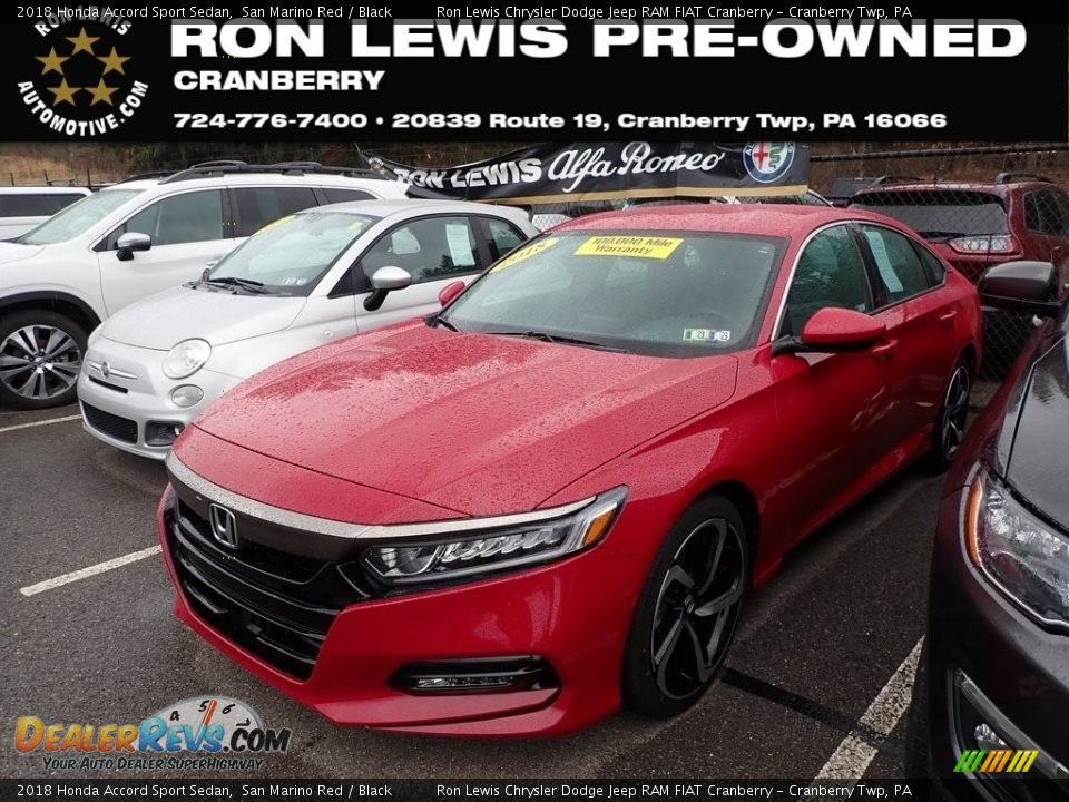 2018 Honda Accord Sport Sedan San Marino Red / Black Photo #1
