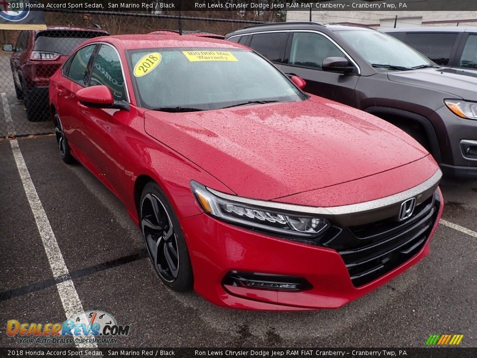 2018 Honda Accord Sport Sedan San Marino Red / Black Photo #2