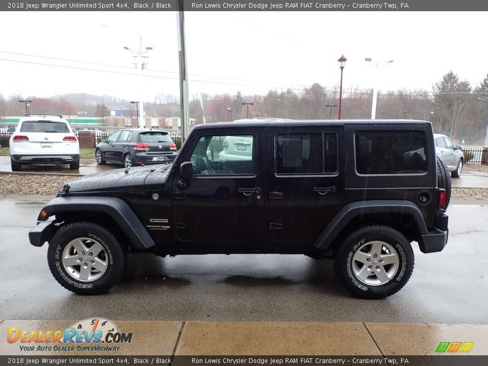 2018 Jeep Wrangler Unlimited Sport 4x4 Black / Black Photo #6