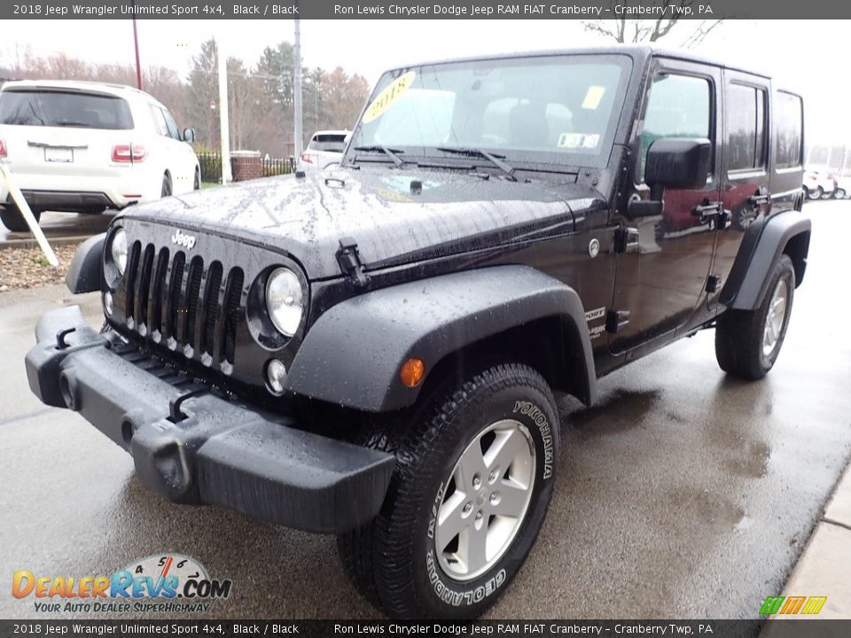 2018 Jeep Wrangler Unlimited Sport 4x4 Black / Black Photo #7