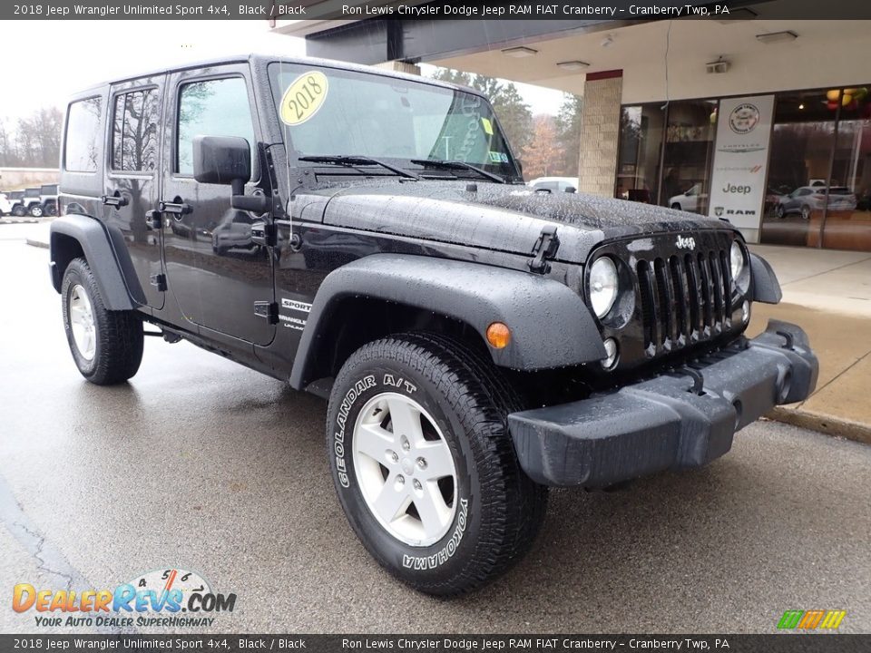 2018 Jeep Wrangler Unlimited Sport 4x4 Black / Black Photo #9