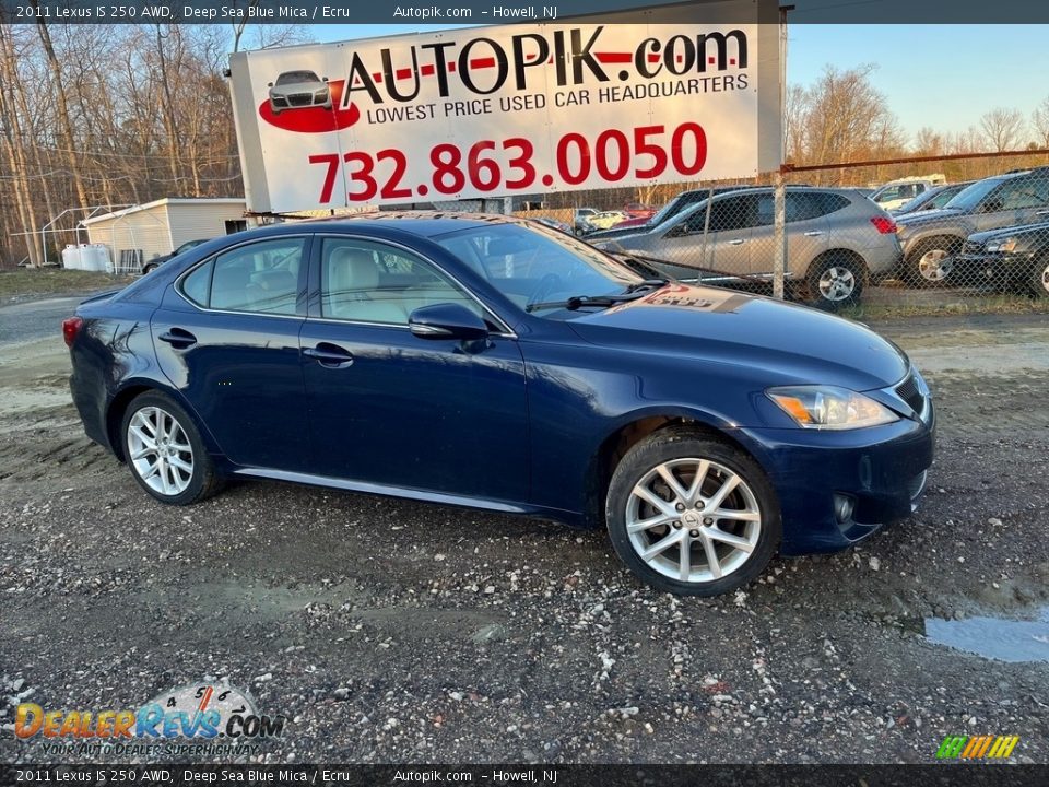 2011 Lexus IS 250 AWD Deep Sea Blue Mica / Ecru Photo #1